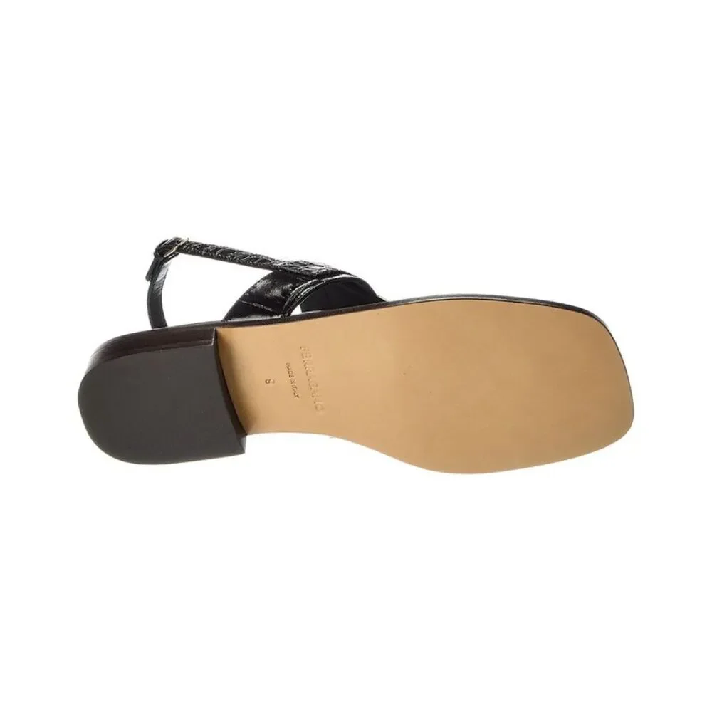 Ferragamo Lula Croc-Embossed Leather Sandal